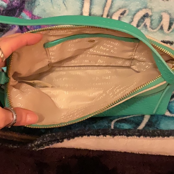 Kate Spade New York Teal Striped w/Original Dust Bag, - Picture 6 of 9